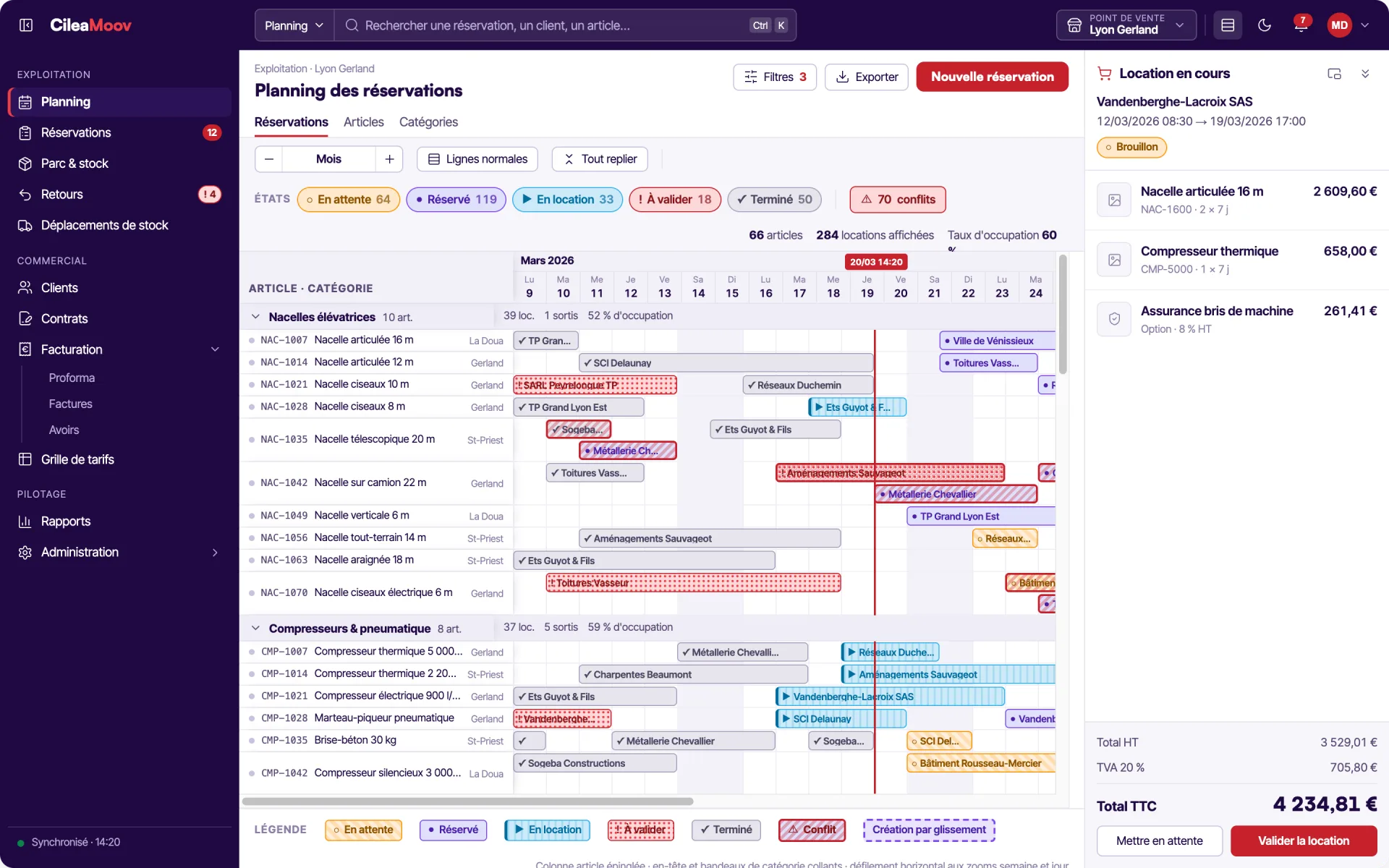 CileaMoov — rental planning and stock management